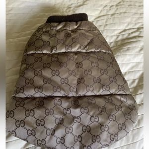 Designer dog clothes Gucci gg vest bumble down coat xsmall made in Italy pets